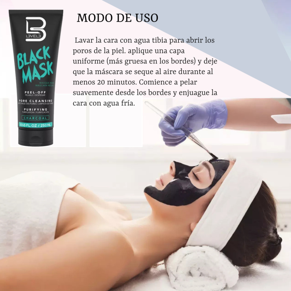 MASCARILLA LEVEL3 PEEL OFF MASK BLACK (250 ML) - 2