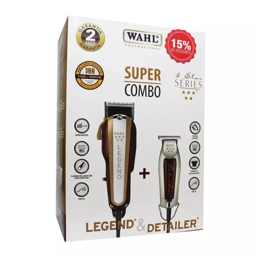 MÁQUINA AFEITAR WAHL PRO COMBO LEGEND & DETAILER 1 VELOCIDAD - 4