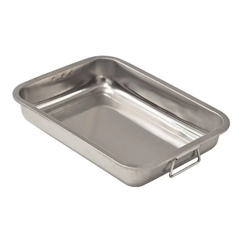 BANDEJA FUENTE ACERO INOXIDABLE CON ASAS MANILLAS 40X30 CM - 1