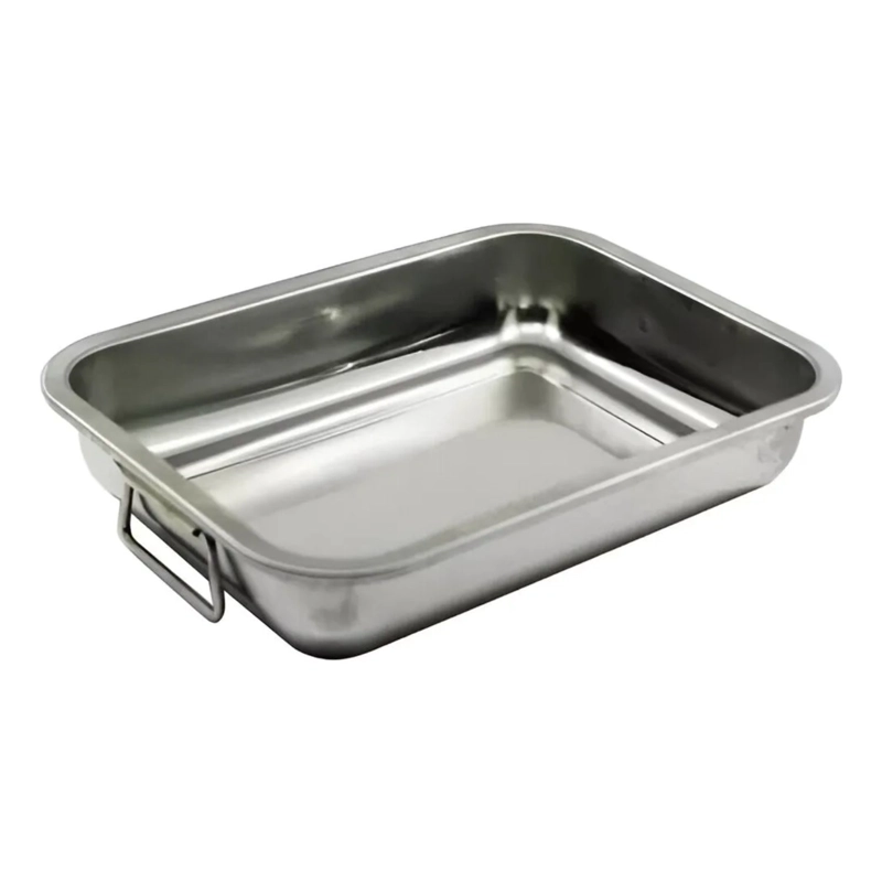 BANDEJA FUENTE ACERO INOXIDABLE CON ASAS MANILLAS 40X30 CM - 4
