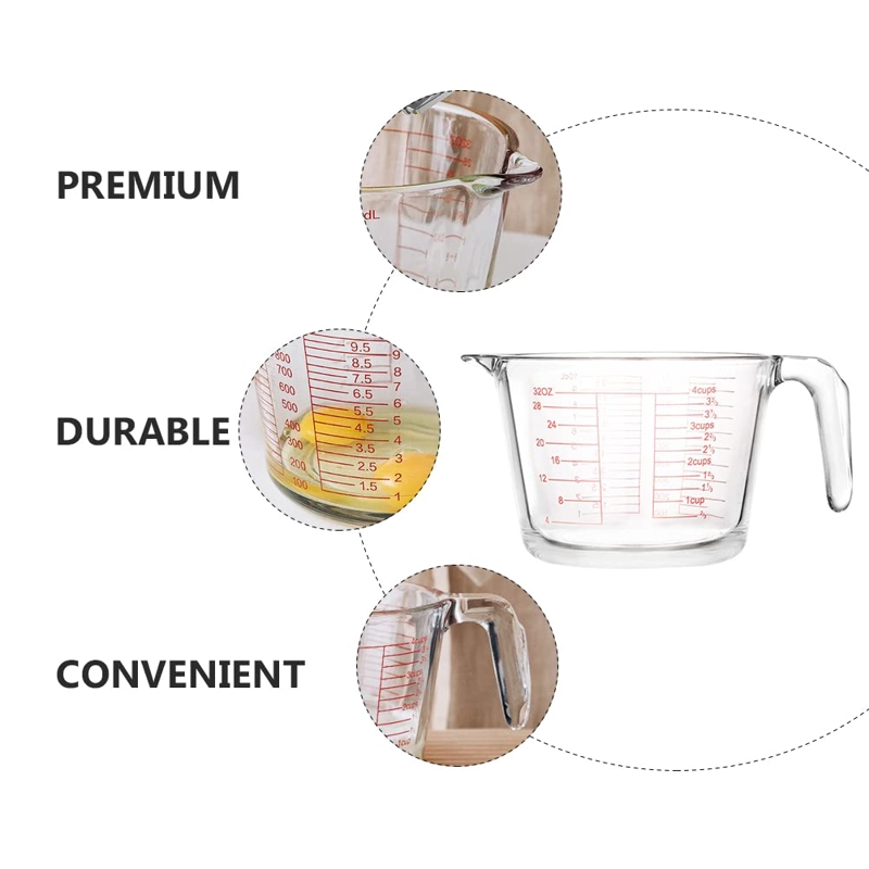 JARRA MEDIDORA DE LIQUIDOS O MEZCLAS 1000ML VIDRIO ALLEGRA - 4