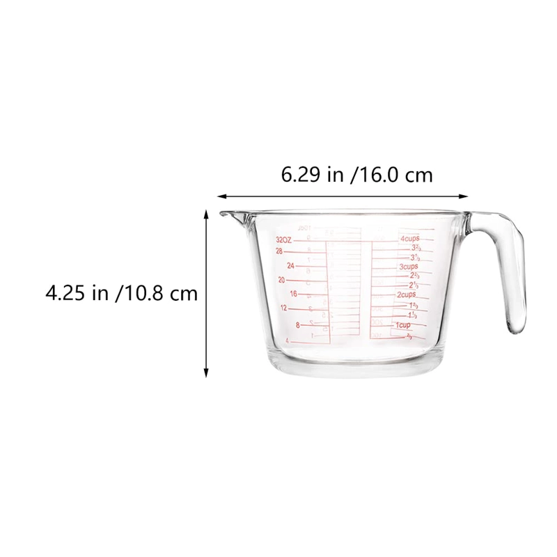 JARRA MEDIDORA DE LIQUIDOS O MEZCLAS 1000ML VIDRIO ALLEGRA - 7