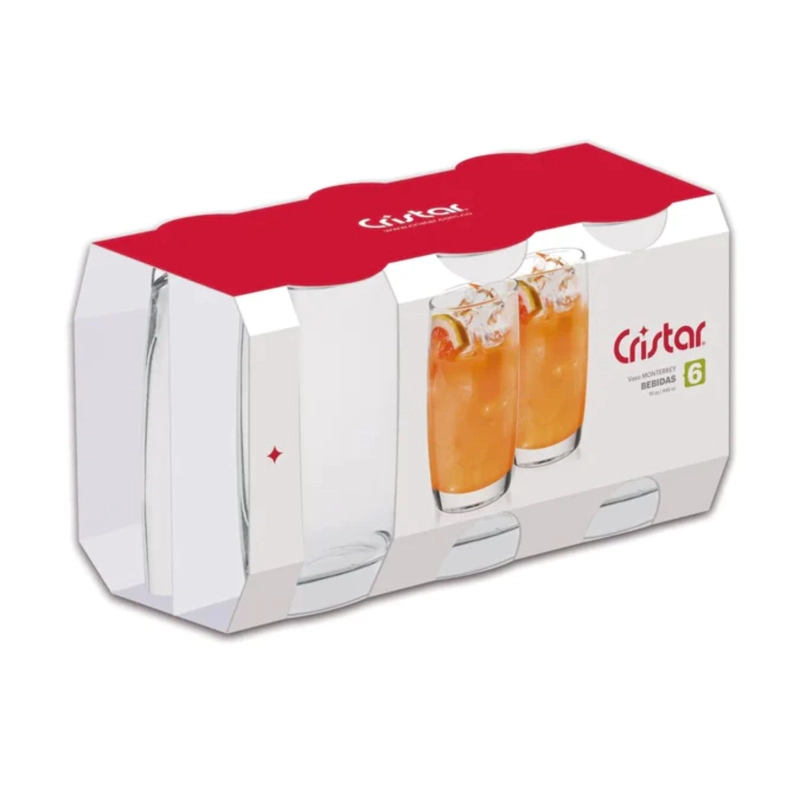 SET 6 VASOS ALTOS MODELO MONTERREY TRANSPARENTE DE 445ML - 3