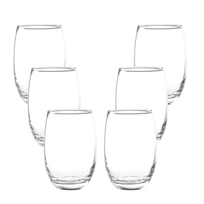 SET 6 VASOS MODELO MIKONOS TRANSPARENTES DE 460ML OCASIONES - 1