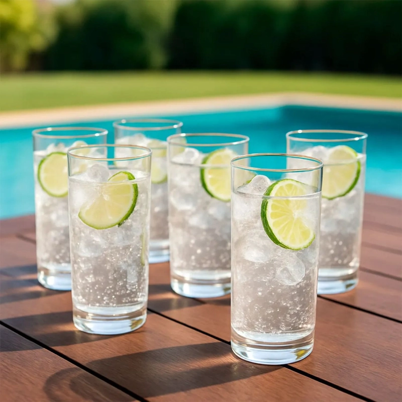 SET 6 VASOS ALTOS MANHATAN CRISTAR 450ML AGUA JUGOS - 3