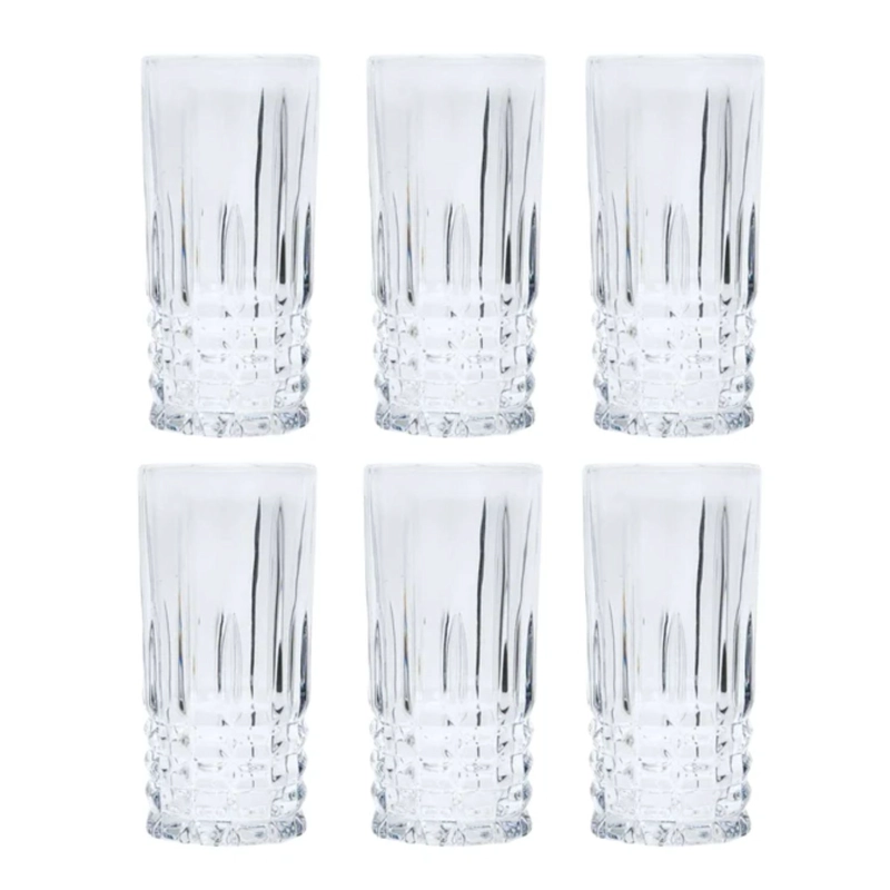 DISPLAY 6 VASOS ALTOS MODELO BIRMINGHAM DE 360ML TRAGO JUGO - 1