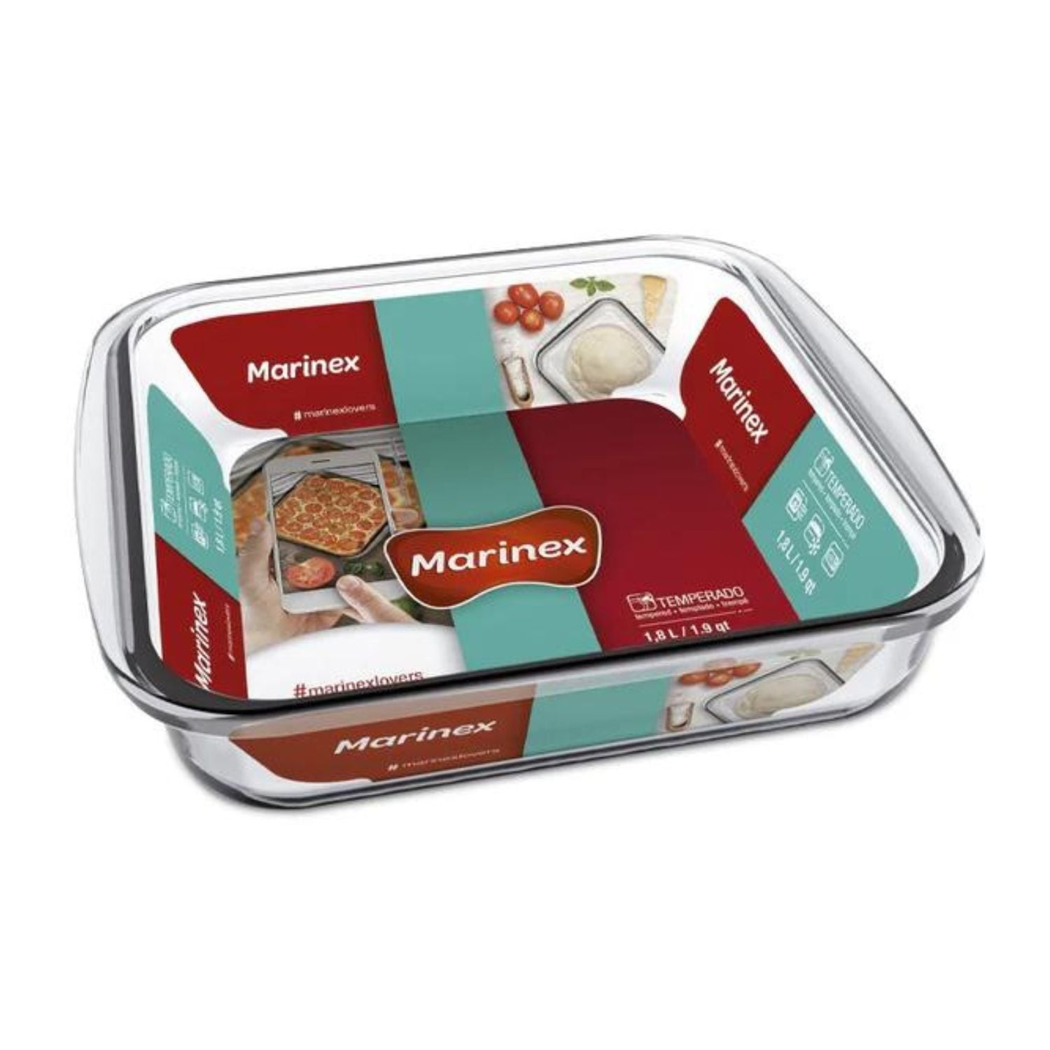 FUENTE ASADERA CUADRADA MARINEX 1800ML HORNO MICROONDAS - 2