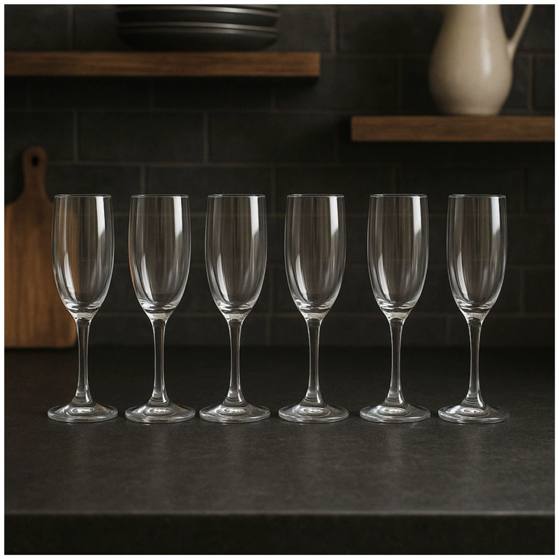 SET 6 COPAS CHAMPAGNE MODELO VERSALLES 176ML ESPUMANTE - 3