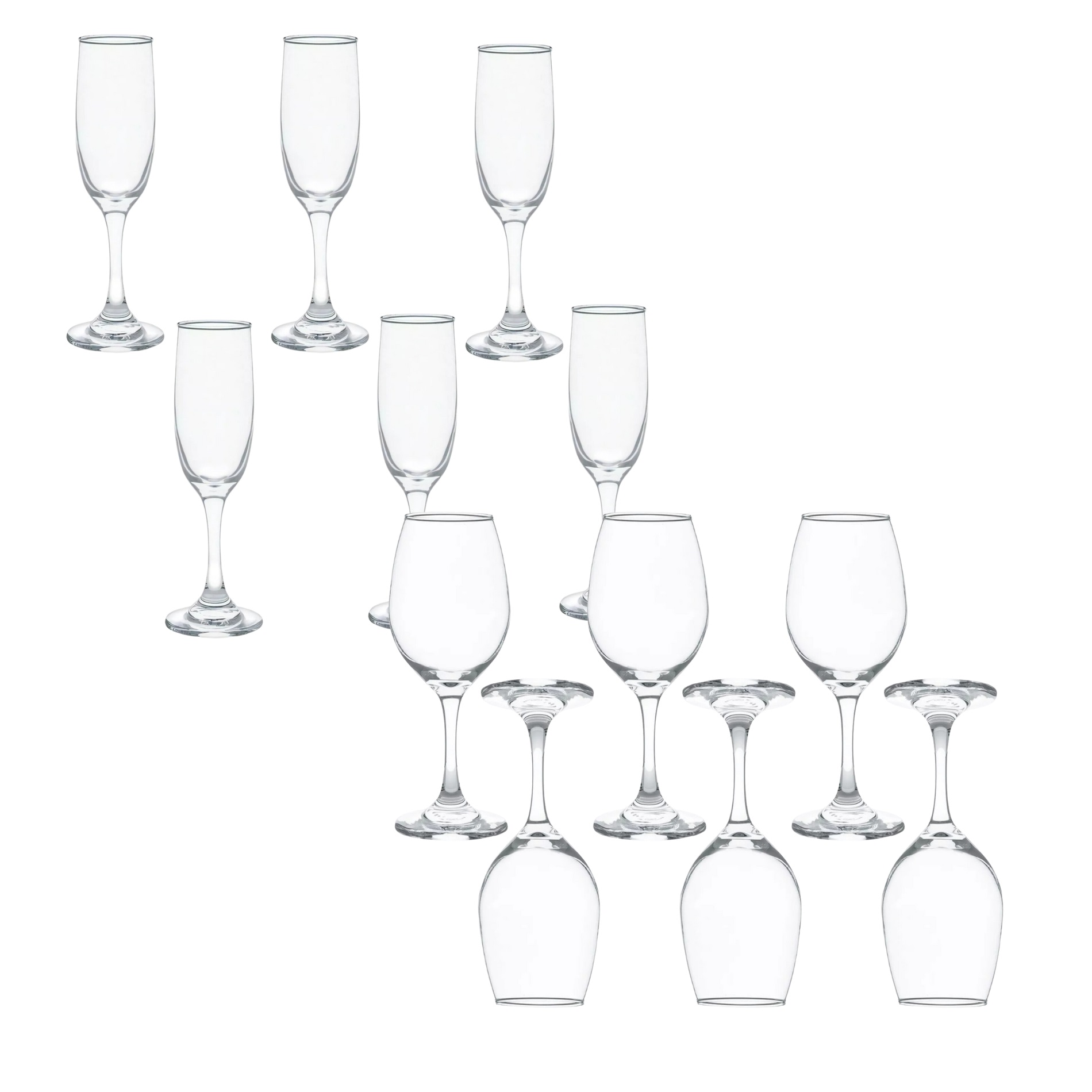 SET COPAS 6 COPAS CHAMPAGNE 6 COPAS VINO VERSALLES TRAGOS - 7