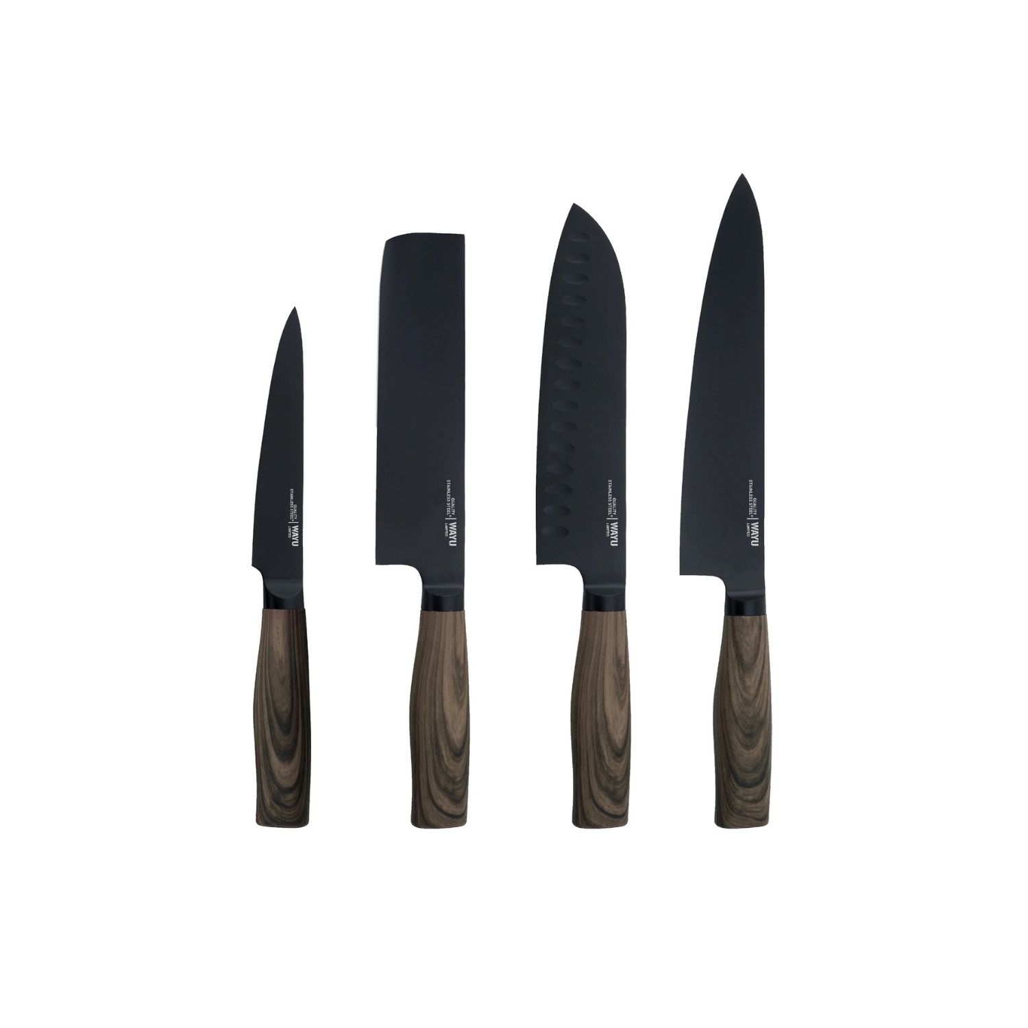 CONJUNTO DE CUCHILLOS ACERO TACO 4 PCS WAYU NEGRO - 2
