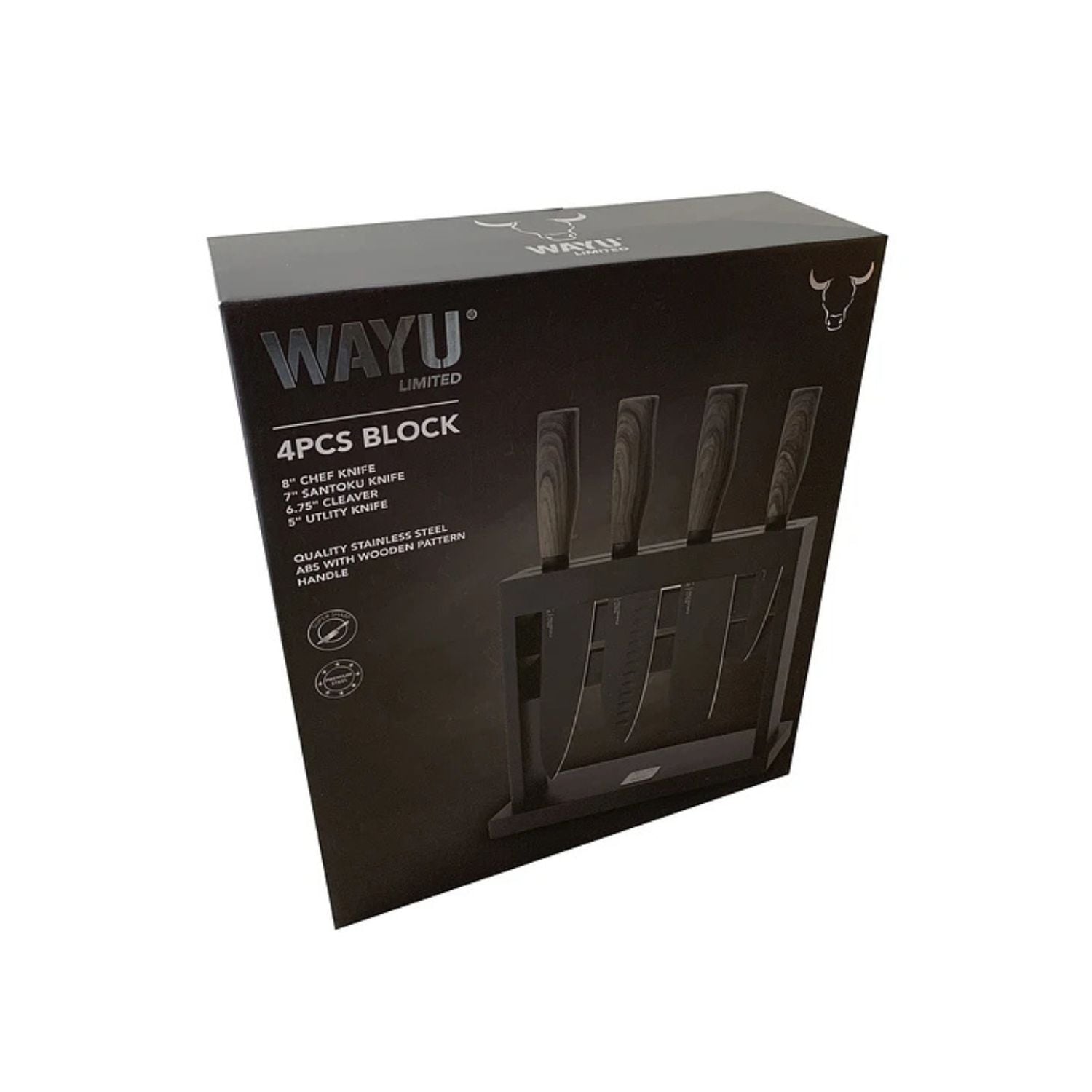 CONJUNTO DE CUCHILLOS ACERO TACO 4 PCS WAYU NEGRO - 3