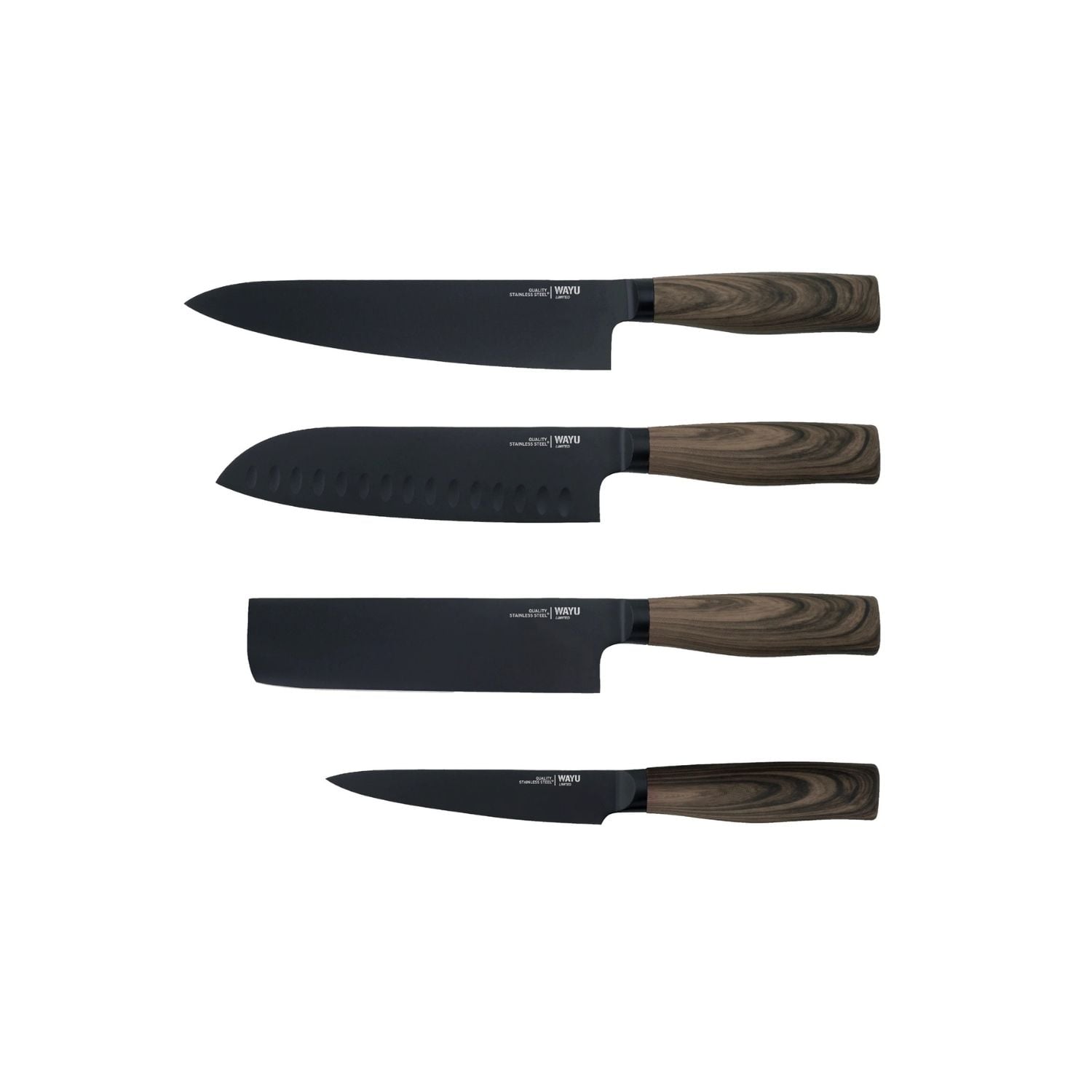 CONJUNTO DE CUCHILLOS ACERO TACO 4 PCS WAYU NEGRO - 5