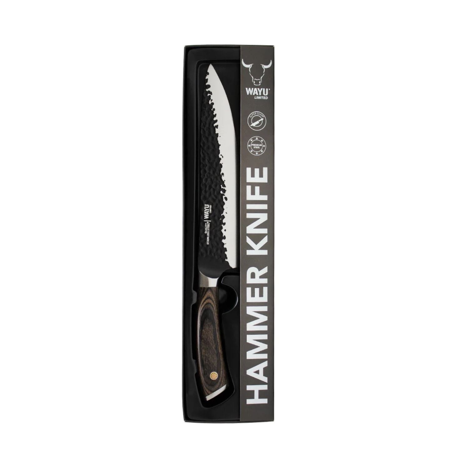 CUCHILLO HAMMER GRANDE WAYU 33CM ACERO COCINA - 5