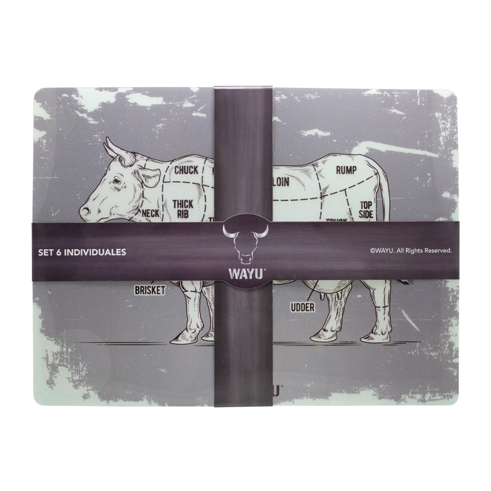SET 6 INDIVIDUALES WAYU COCINA MESA MANTEL SOBREMESA PVC - 2