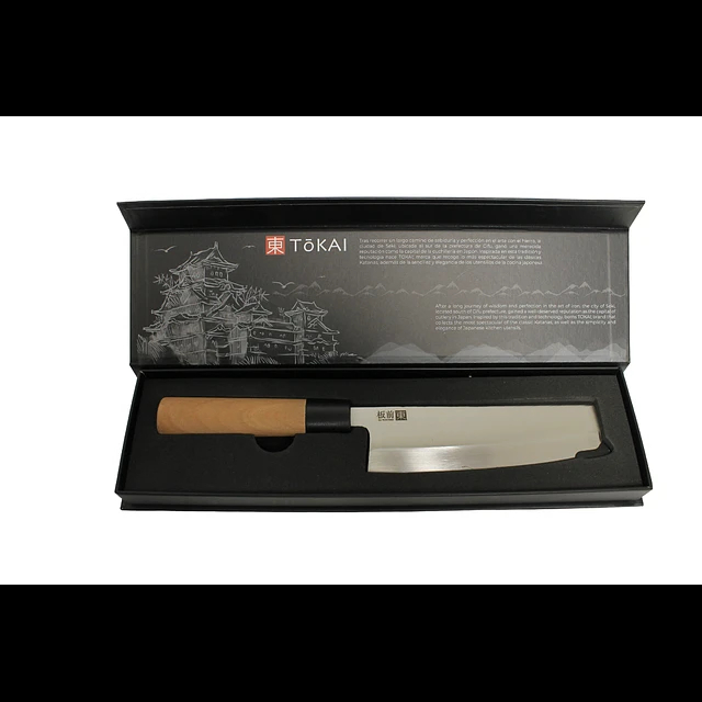 CUCHILLO TOKAI CLEAVER 30CM DE ACERO INOXIDABLE MANGO MADERA WAYU - 4