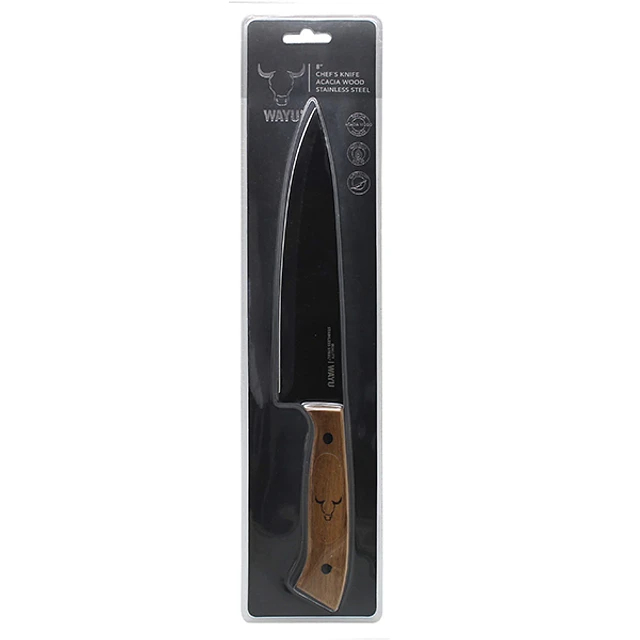 CUCHILLO PRM WAYU MANGO MADERA ACERO ANTIADHERENTE - 5