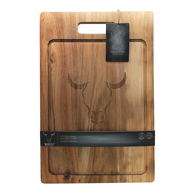 TABLA CORTAR PICAR CARNE 50X35CM WAYU PARRILLA ASADO COCINA - 1