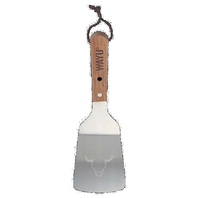 ESPATULA COCINA ACERO INOXIDABLE MANGO MADERA 31CM ASADO WAYU - 2
