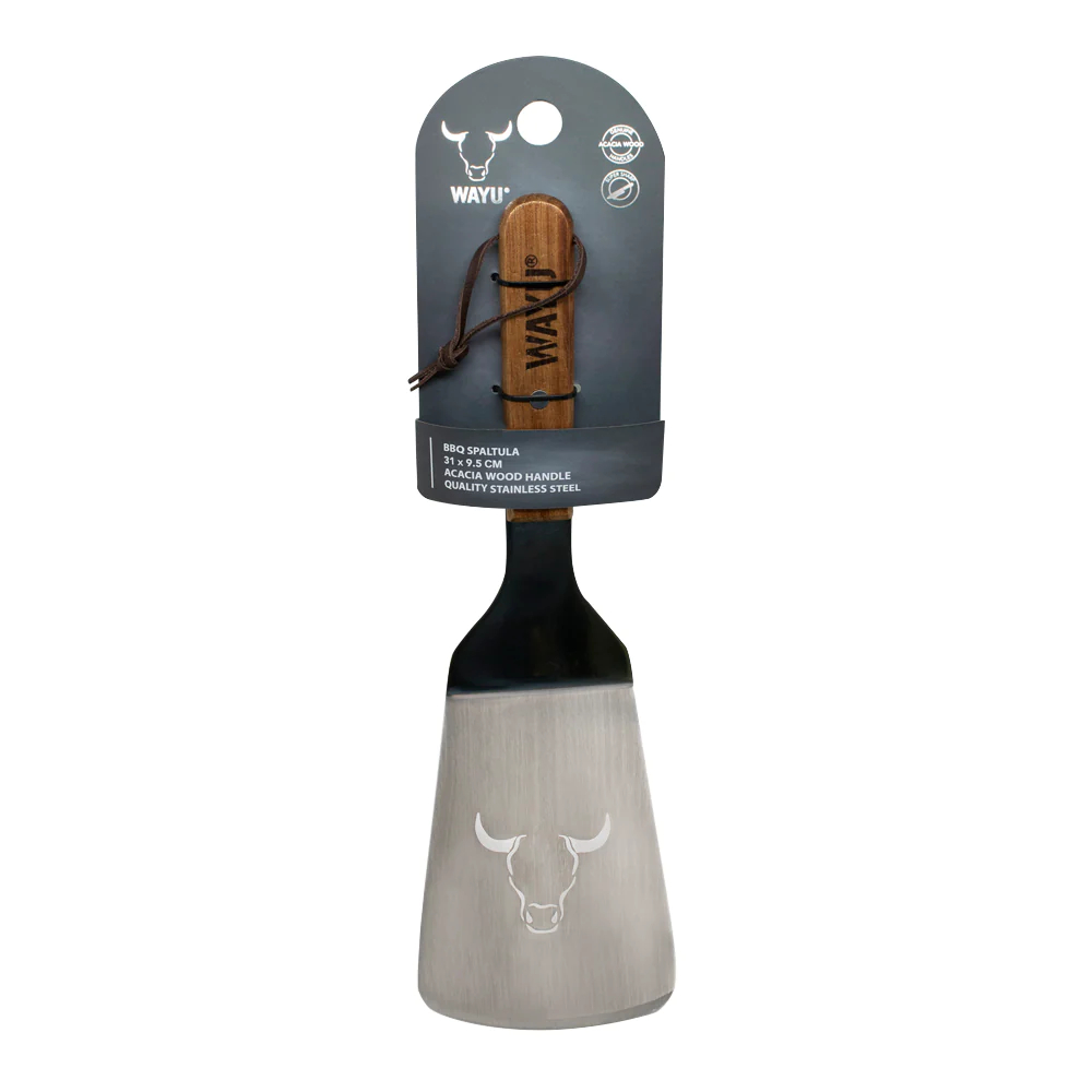 ESPATULA COCINA ACERO INOXIDABLE MANGO MADERA 31CM ASADO WAYU - 5