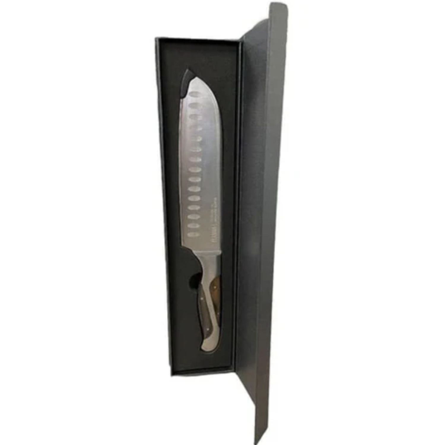 CUCHILLO SANTOKU BLACK EDITION 34CM WAYU ACERO INOXIDABLE - 1