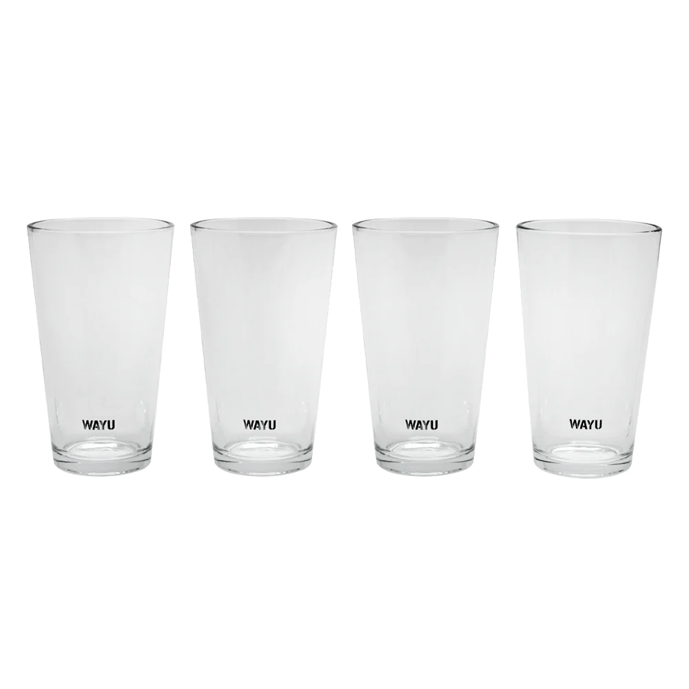 SET 4 VASOS WAYU VIDRIO GRUESO 475ML CRYSTAL GLASS BEBIDA JUGO - 1