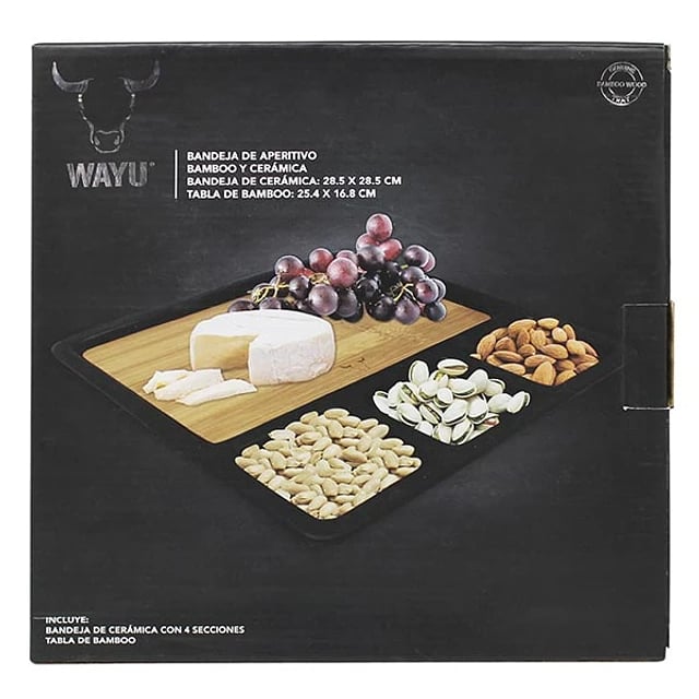 TABLA APERITIVO MADERA CERAMICA DEMONTABLE WAYU M 25X11CM - 6