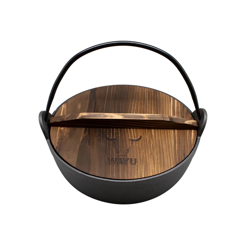 OLLA CON TAPA DE MADERA WAYU IRON CAST 25CM COCINA PARRILLA - 2