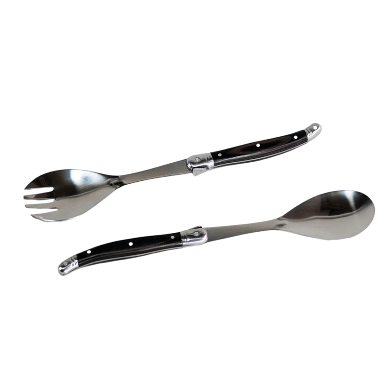 SET 2 CUCHARAS PARA ENSALADAS WAYU MANGO MADERA COCINA BBQ - 2