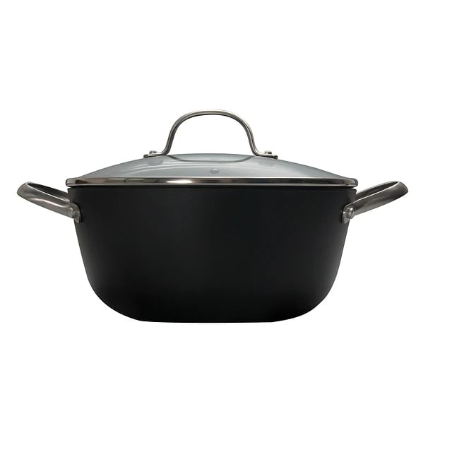 OLLA 24CM CON TAPA DE VIDRIO IRON CAST HONEYCOMB WAYU COCINA - 2