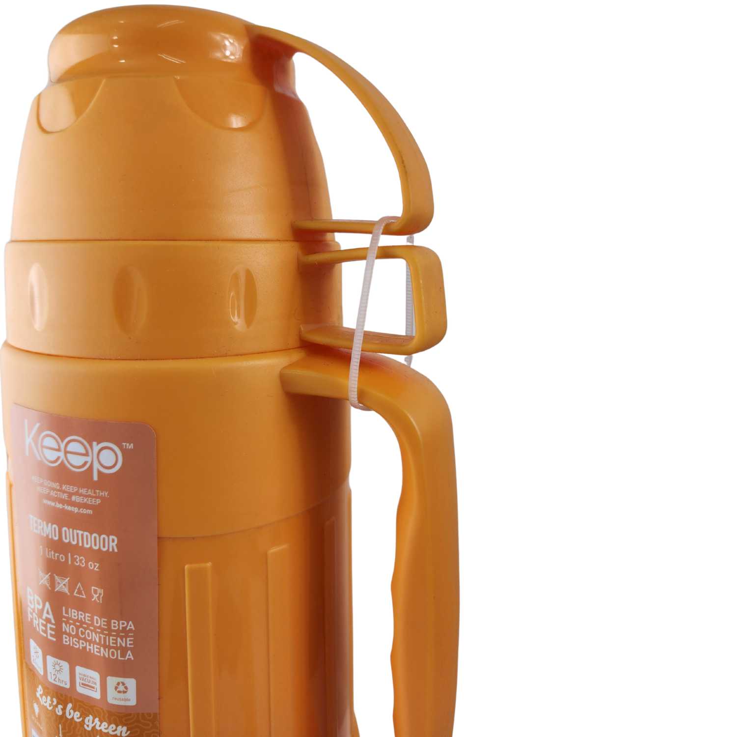 TERMO KEEP 1.8 LITROS OUTDOOR RESISTENTE CAFE TE BEBIDAS NARANJA - 3
