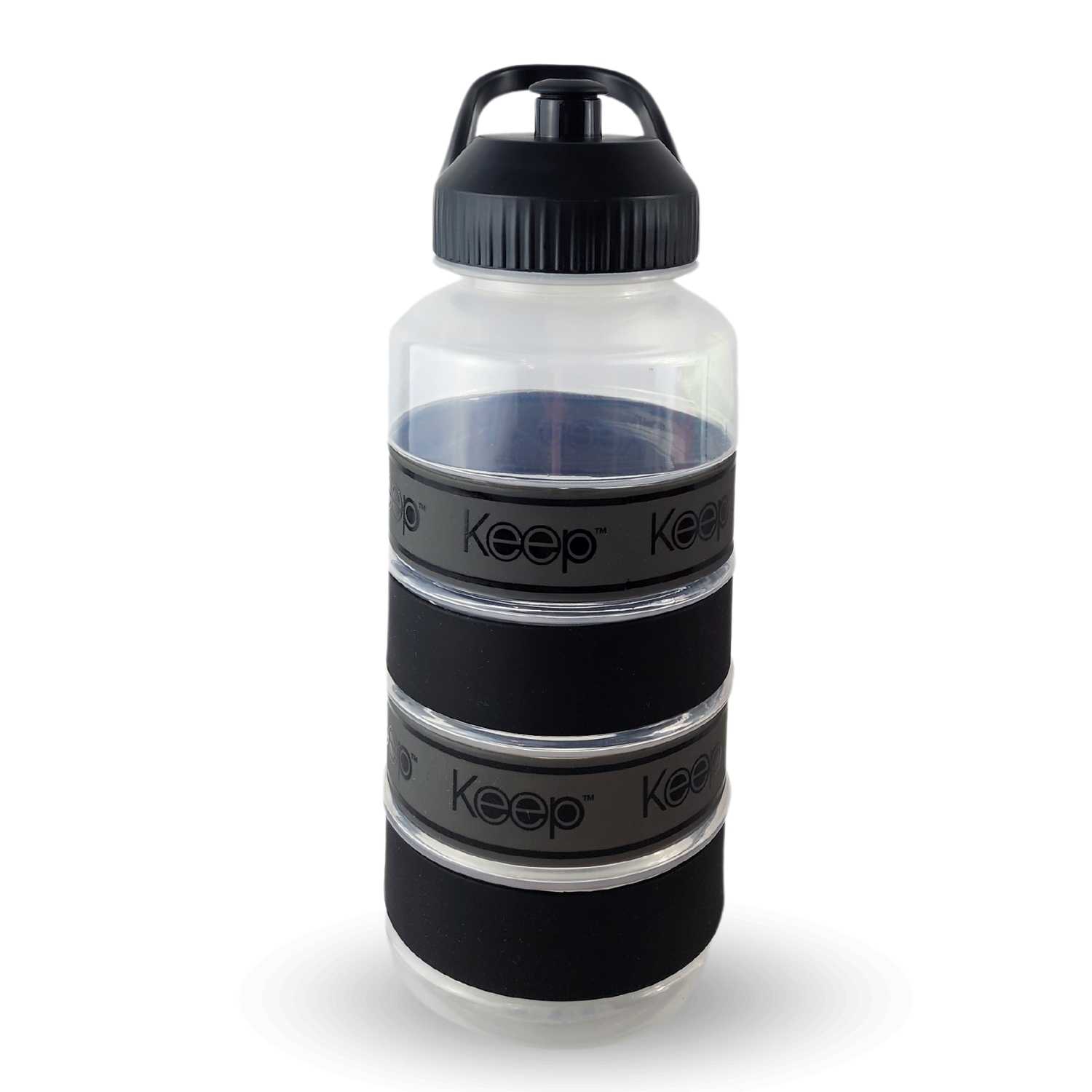 BOTELLA KEEP AGUA BIG BANDS DEPORTISTA OUTDOOR 1L NEGRO - 1