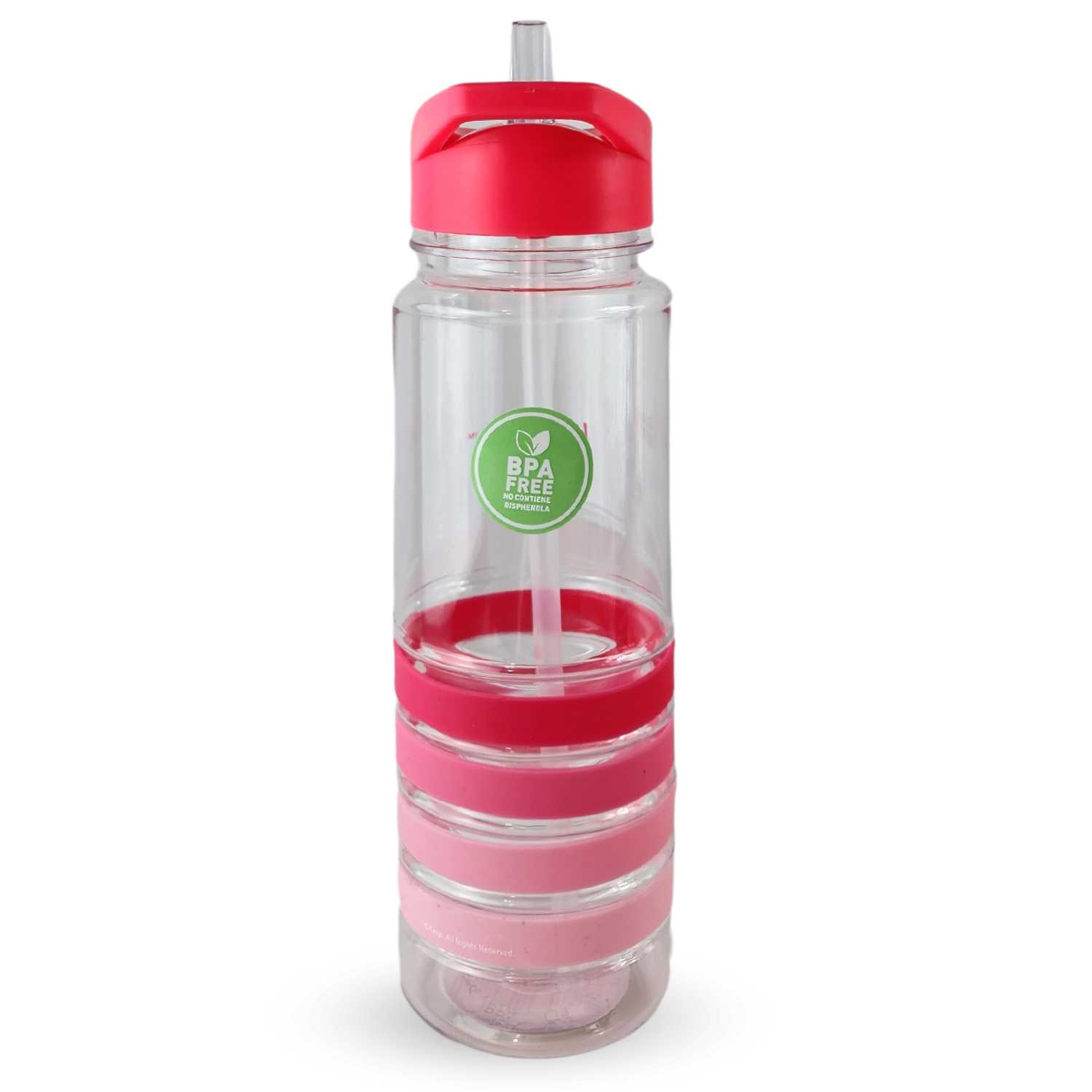 BOTELLA KEEP BANDAS COLORES 750ML AGUA BEBIDAS ROSA - 2