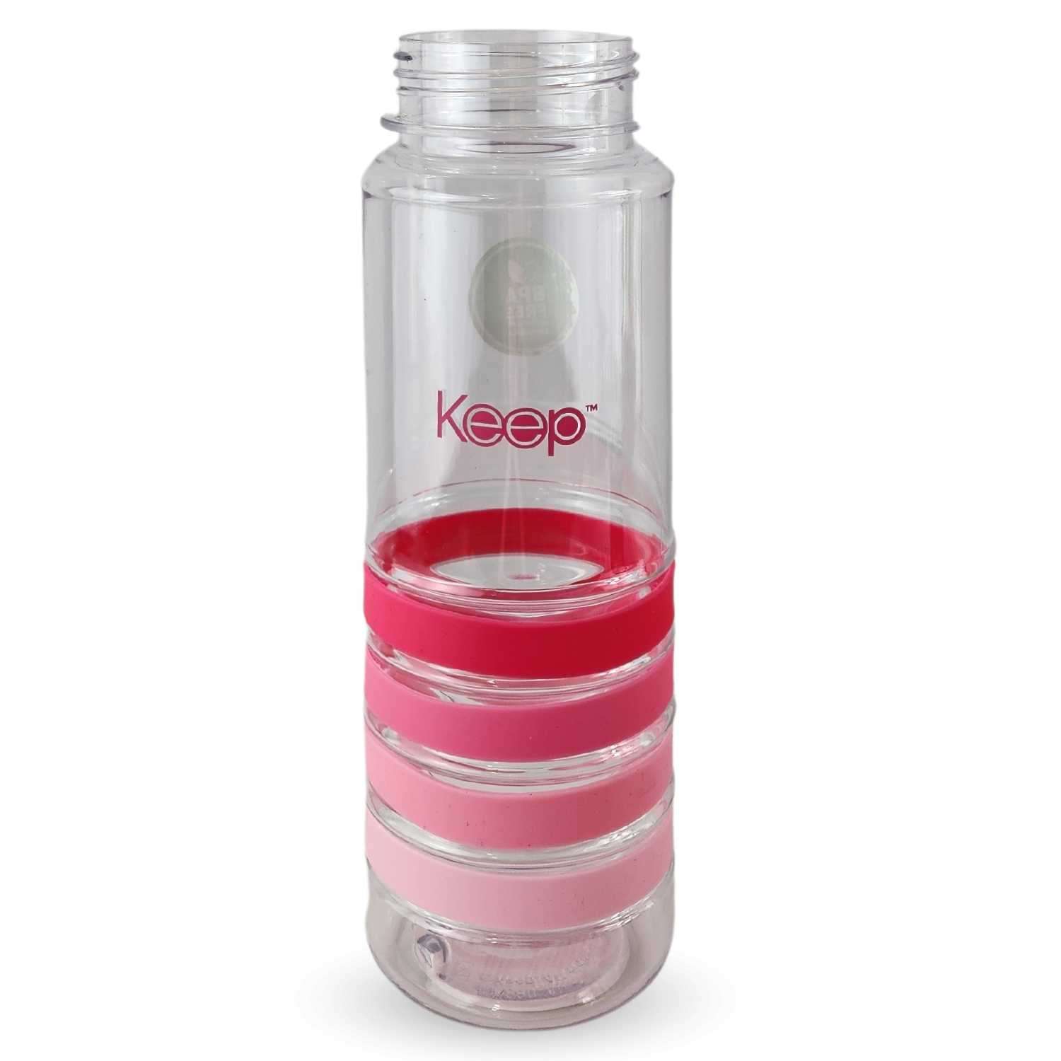 BOTELLA KEEP BANDAS COLORES 750ML AGUA BEBIDAS ROSA - 5