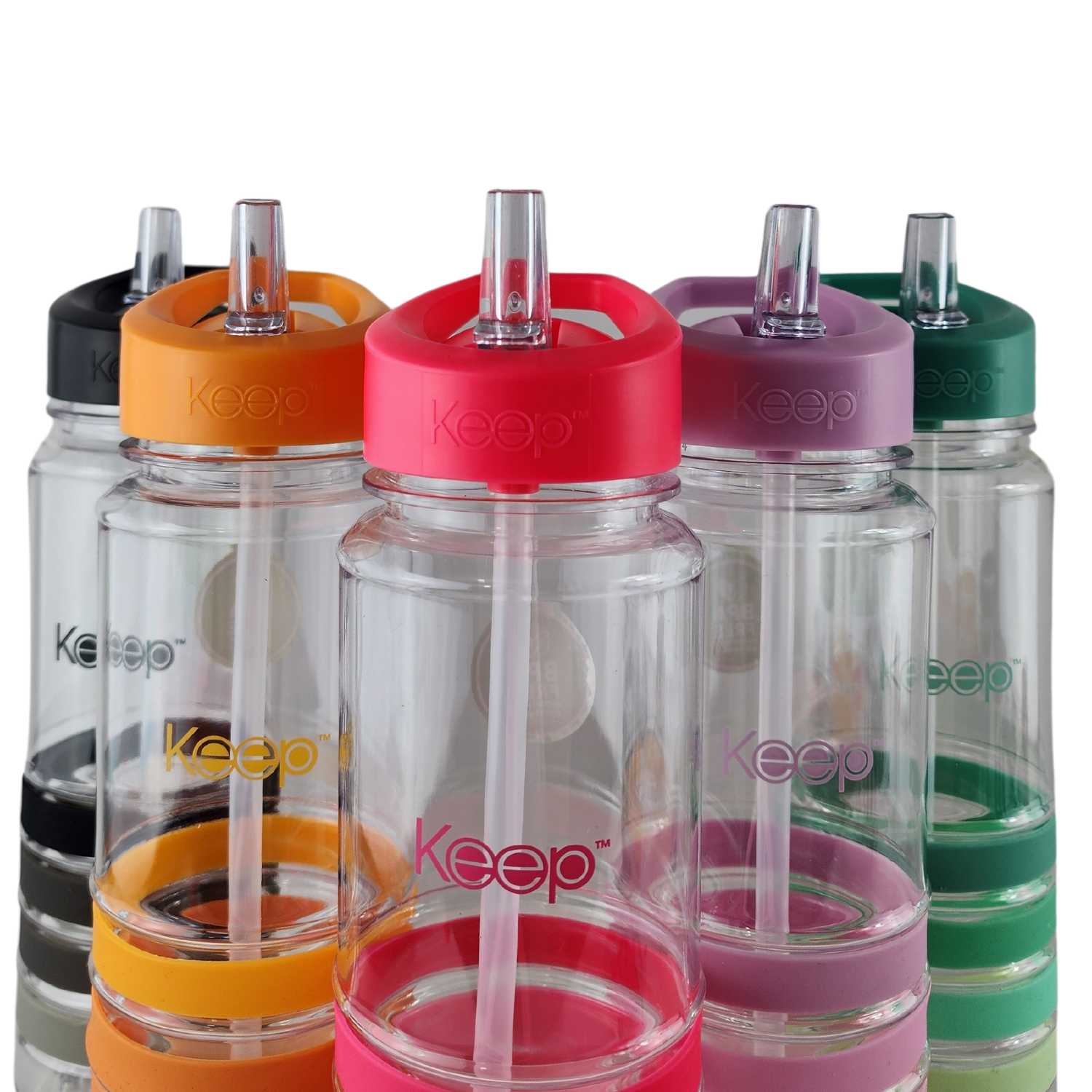 BOTELLA KEEP BANDAS COLORES 750ML AGUA BEBIDAS ROSA - 8