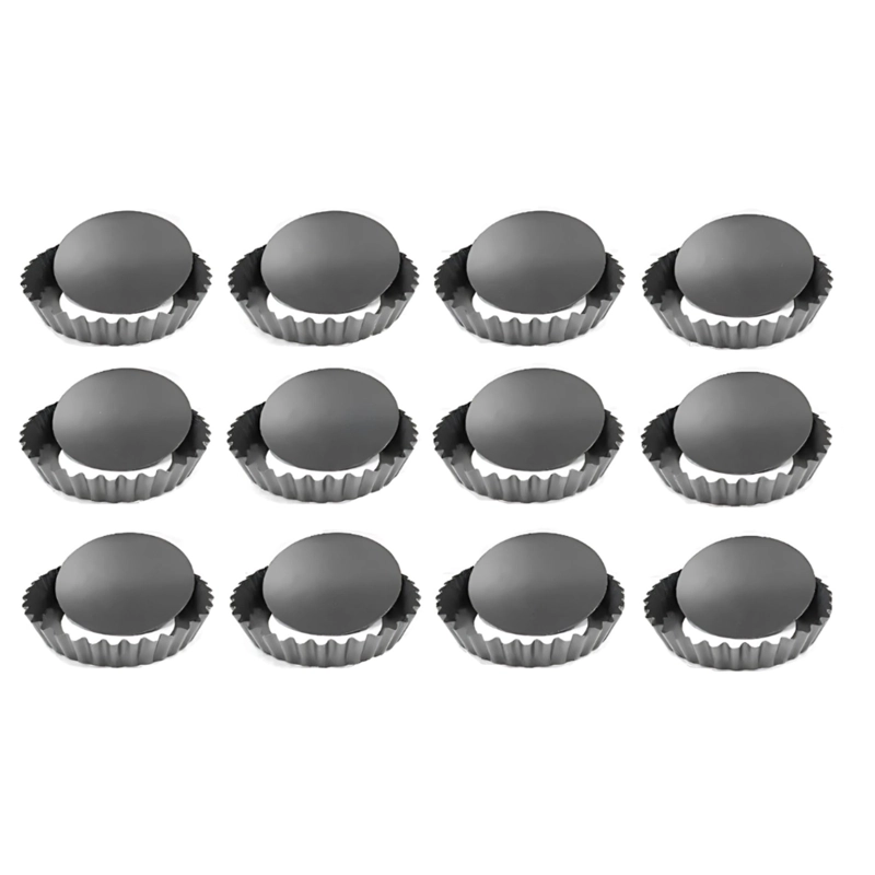 SET 12 MOLDES DE TARTALETA DESMONTABLE 10,5CM COCINA REPOSTERIA - 1