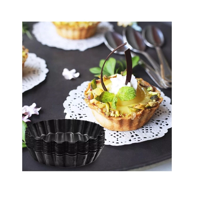 SET 12 MOLDES DE TARTALETA DESMONTABLE 10,5CM COCINA REPOSTERIA - 2