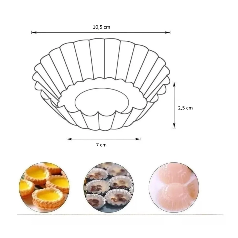 SET 12 MOLDES DE TARTALETA DESMONTABLE 10,5CM COCINA REPOSTERIA - 4