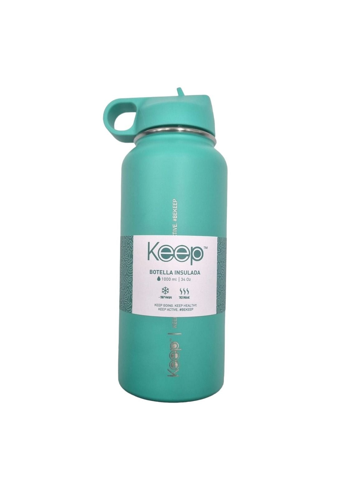 BOTELLA INSULADA KEEP 1LITRO HIDRATACION DEPORTE TURQUESA - 2