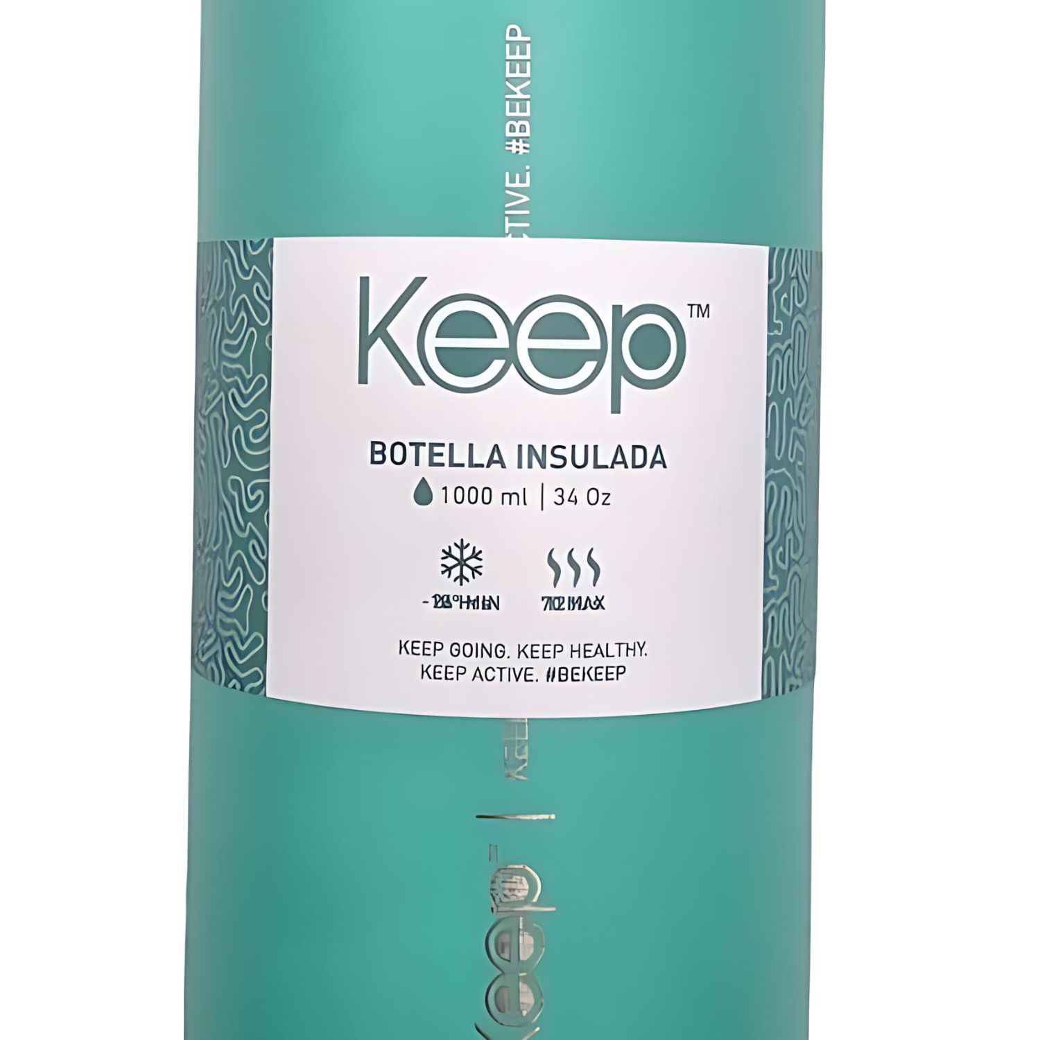 BOTELLA INSULADA KEEP 1LITRO HIDRATACION DEPORTE TURQUESA - 3