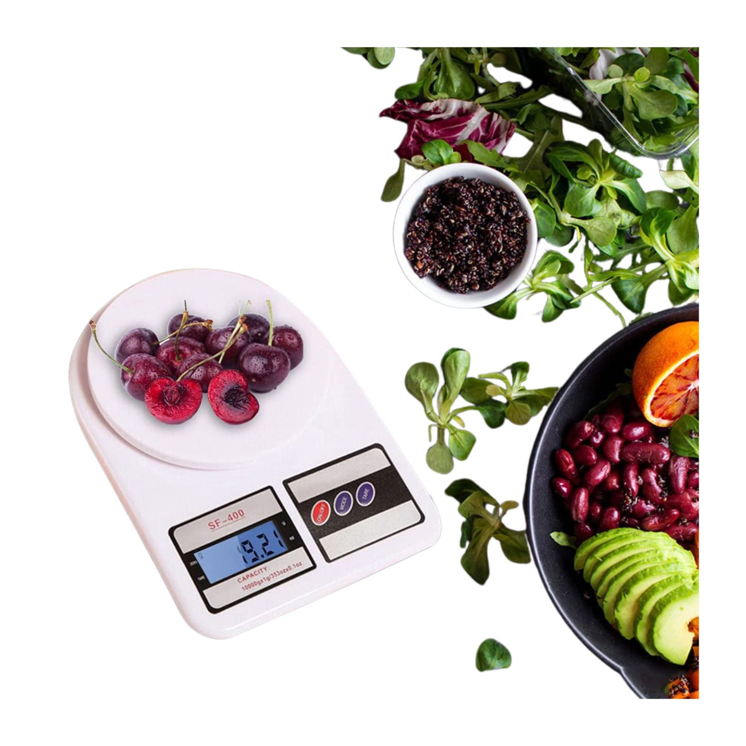 BALANZA PESA DIGITAL COCINA COMERCIO HASTA 10KG PANTALLA LCD - 4