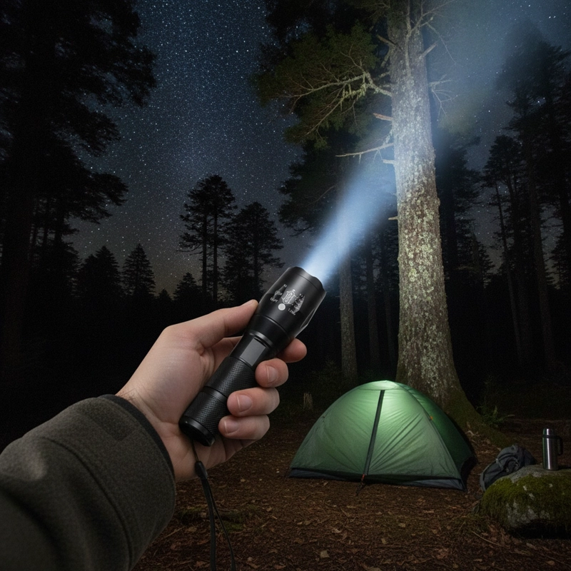 LINTERNA TACTICA DISPARO RECARGABLE CAMPING EMERGENCIA ZOOM 6000 LM - 4