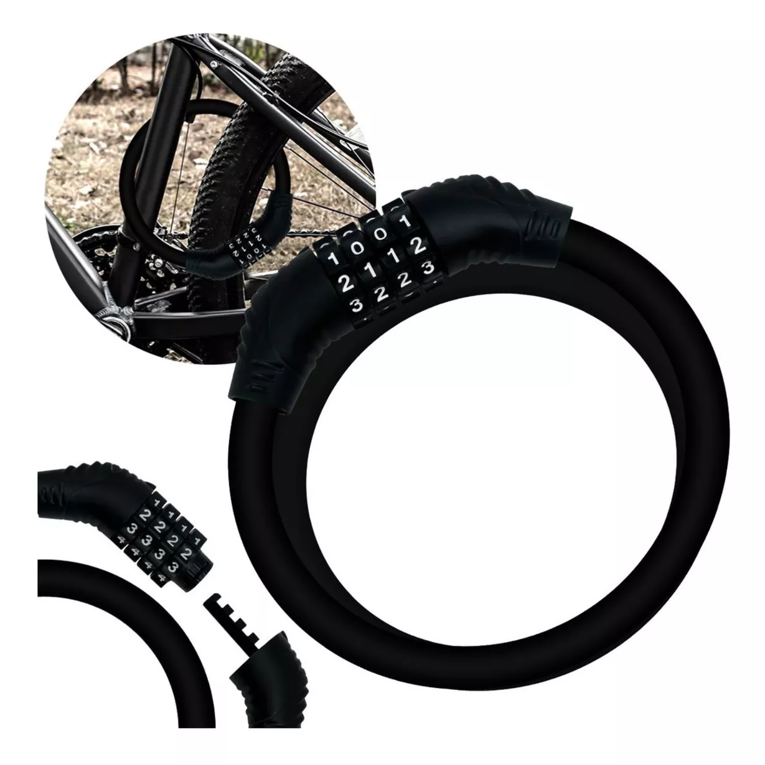 Lucchetto A U Con Allarme Antifurto Per Bici E Moto - Perno 7 Mm - Nero Metallo
