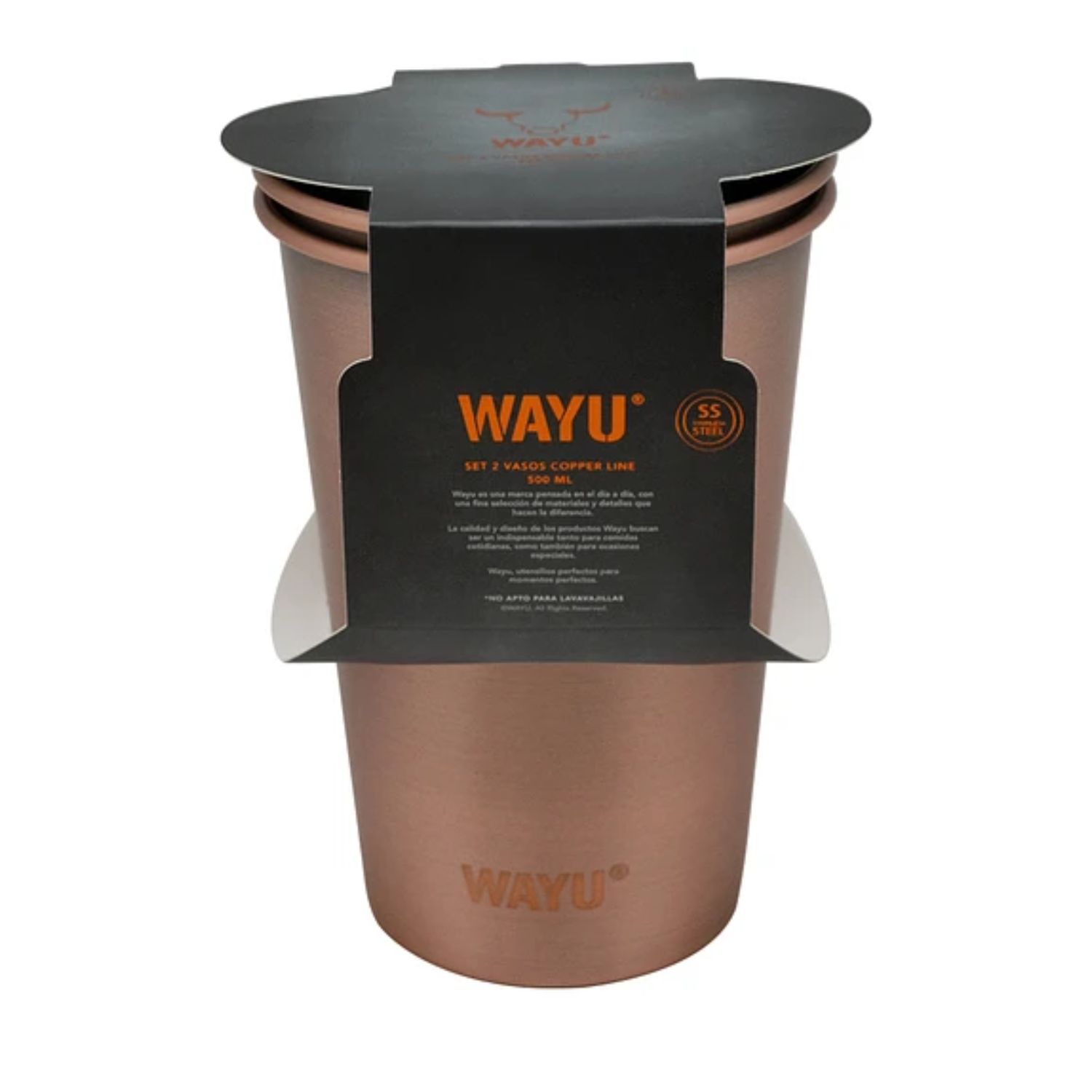 SET 2 VASOS 500ML COPPER LINE WAYU COCTELERIA TRAGOS COCINA - 4