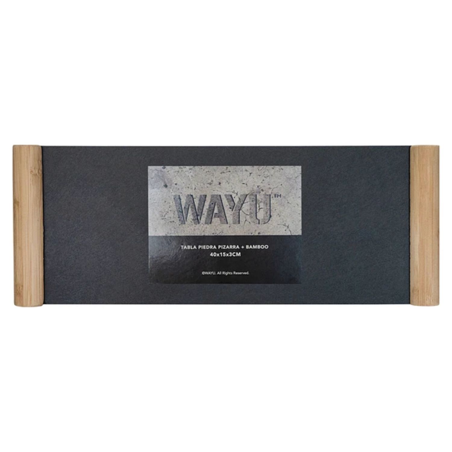 TABLA PIEDRA PIZARRA 40CM WAYU MANGO MADERA ALTA DURABILIDAD COCINA - 4