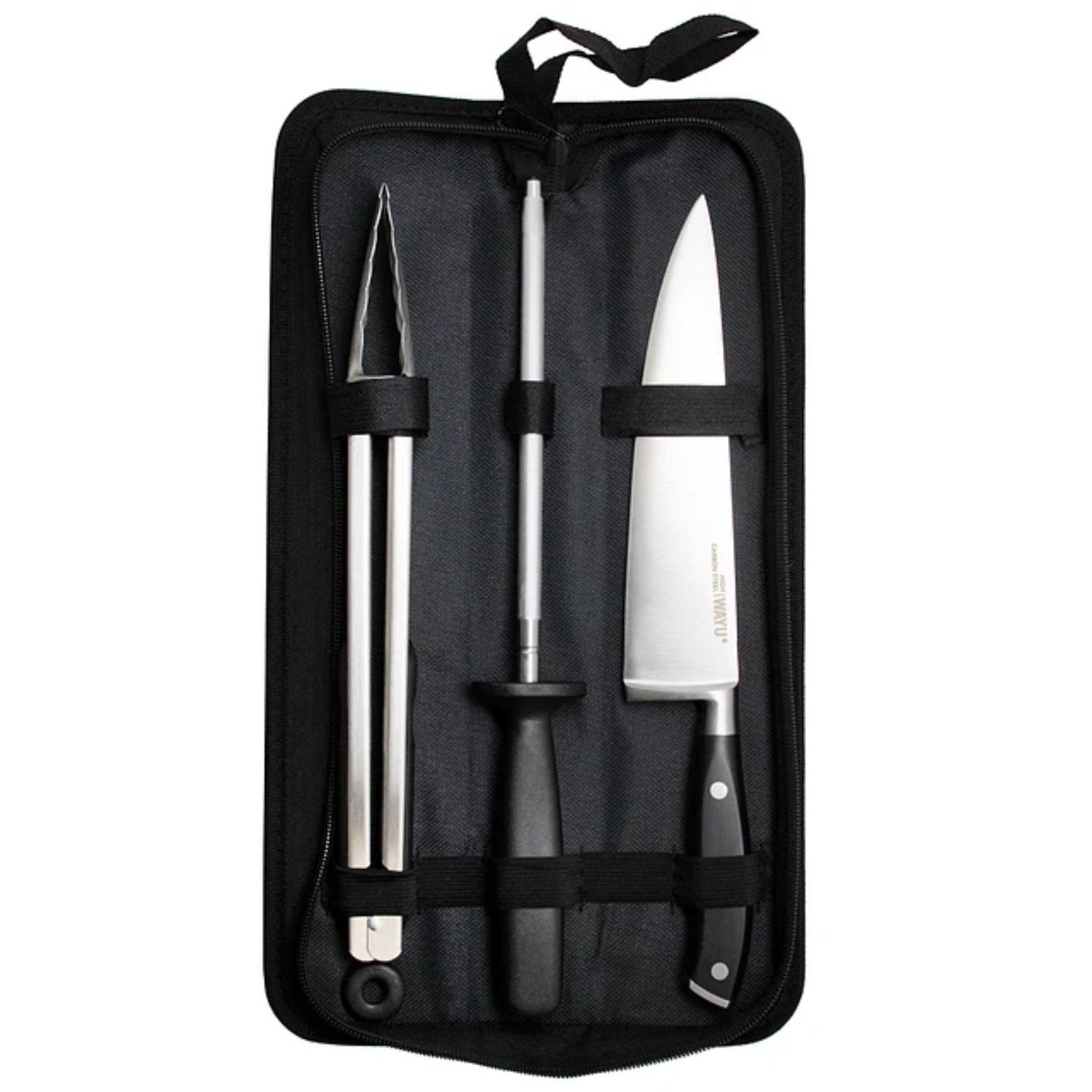 SET PARRILLERO WAYU 3 PIEZAS CON FUNDA QUINCHO BBQ PARRILLA - 1