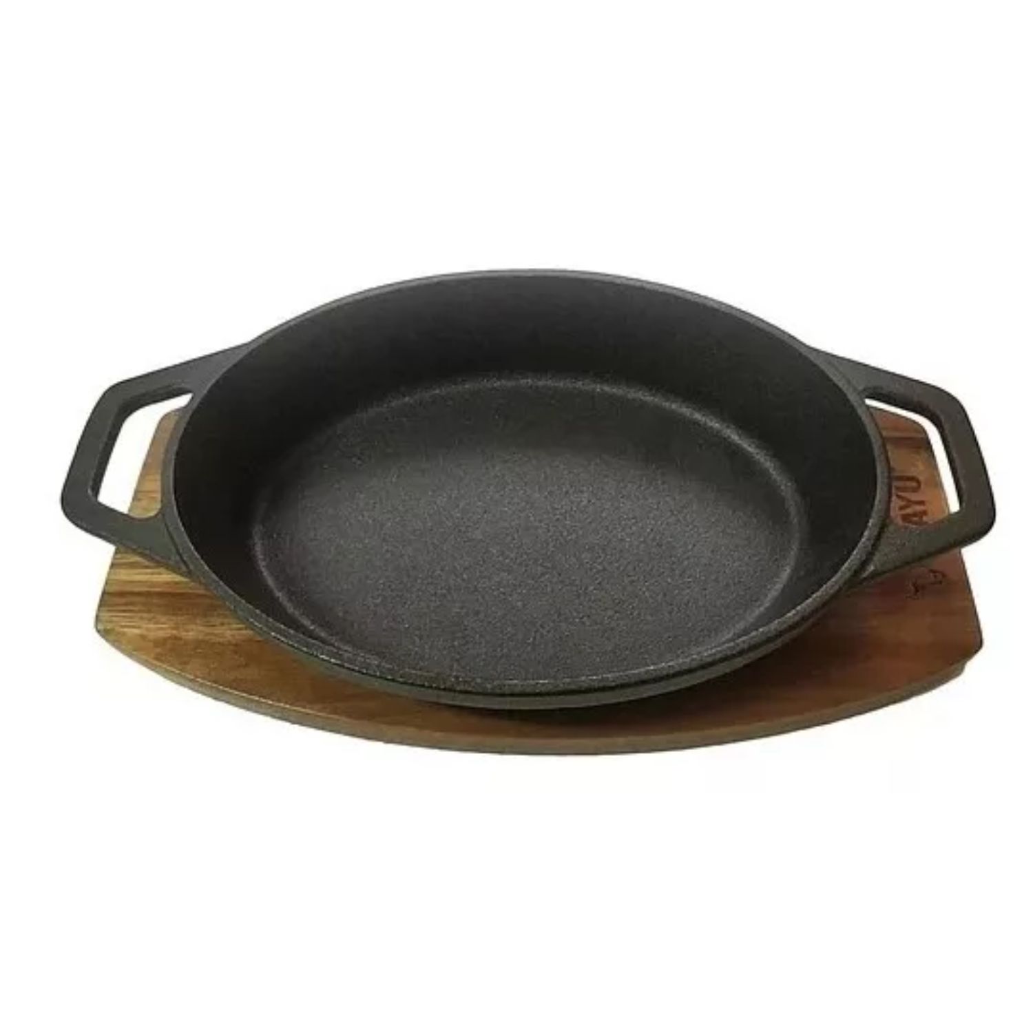 CACEROLA 24CM WAYU IRON CAST BASE MADERA COCINA ACERO - 1