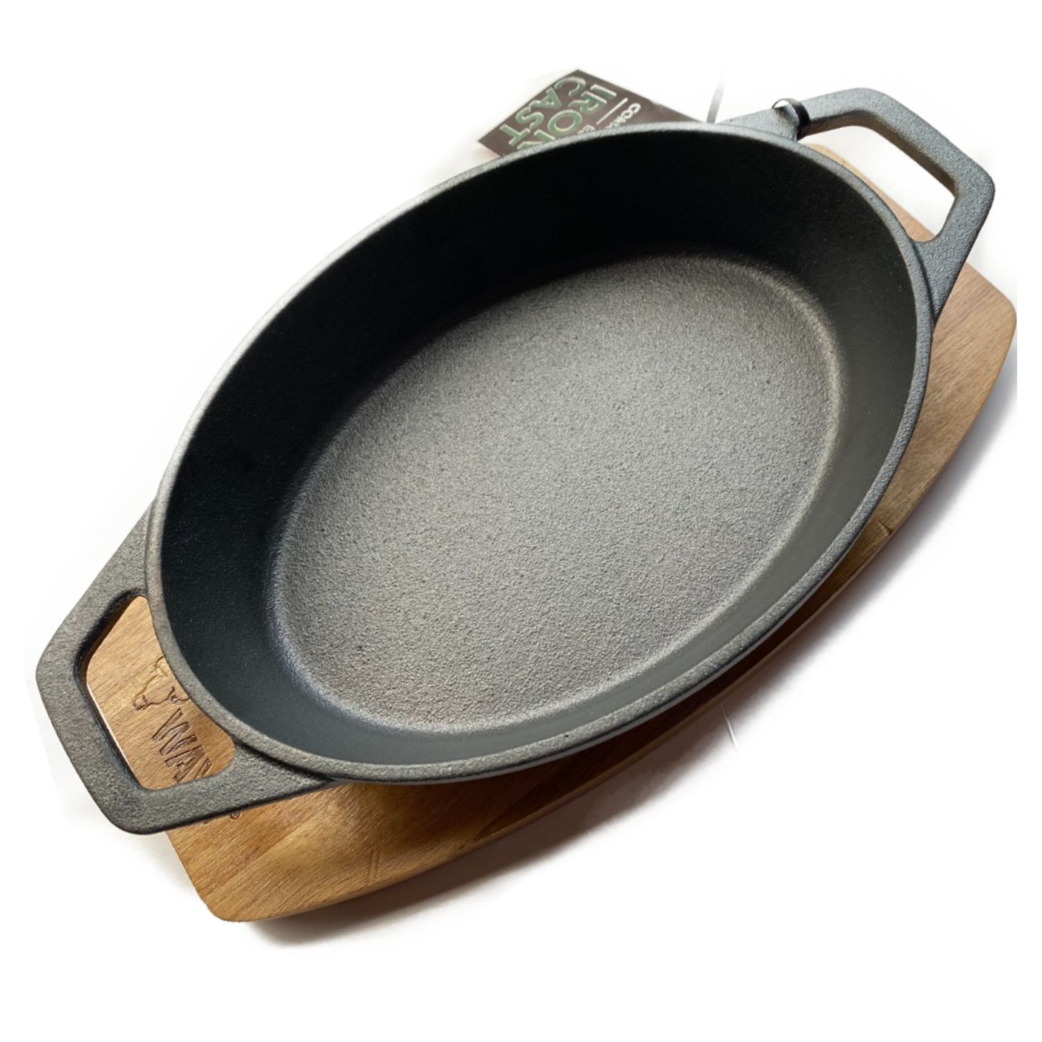 CACEROLA 24CM WAYU IRON CAST BASE MADERA COCINA ACERO - 3