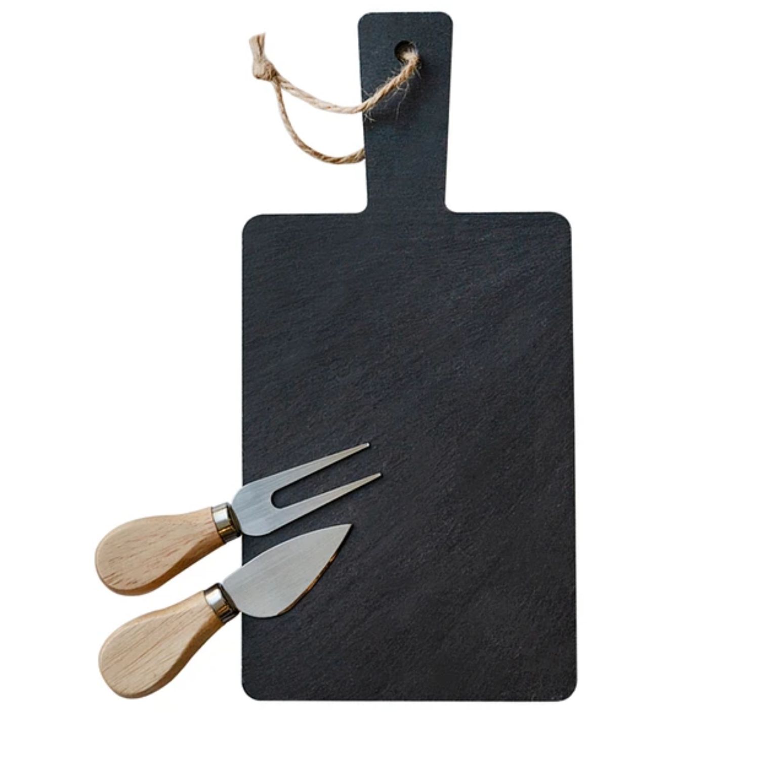 SET APERITIVO 3 PIEZAS TABLA 28X14CM PIEDRA PIZARRA WAYU COCINA - 1