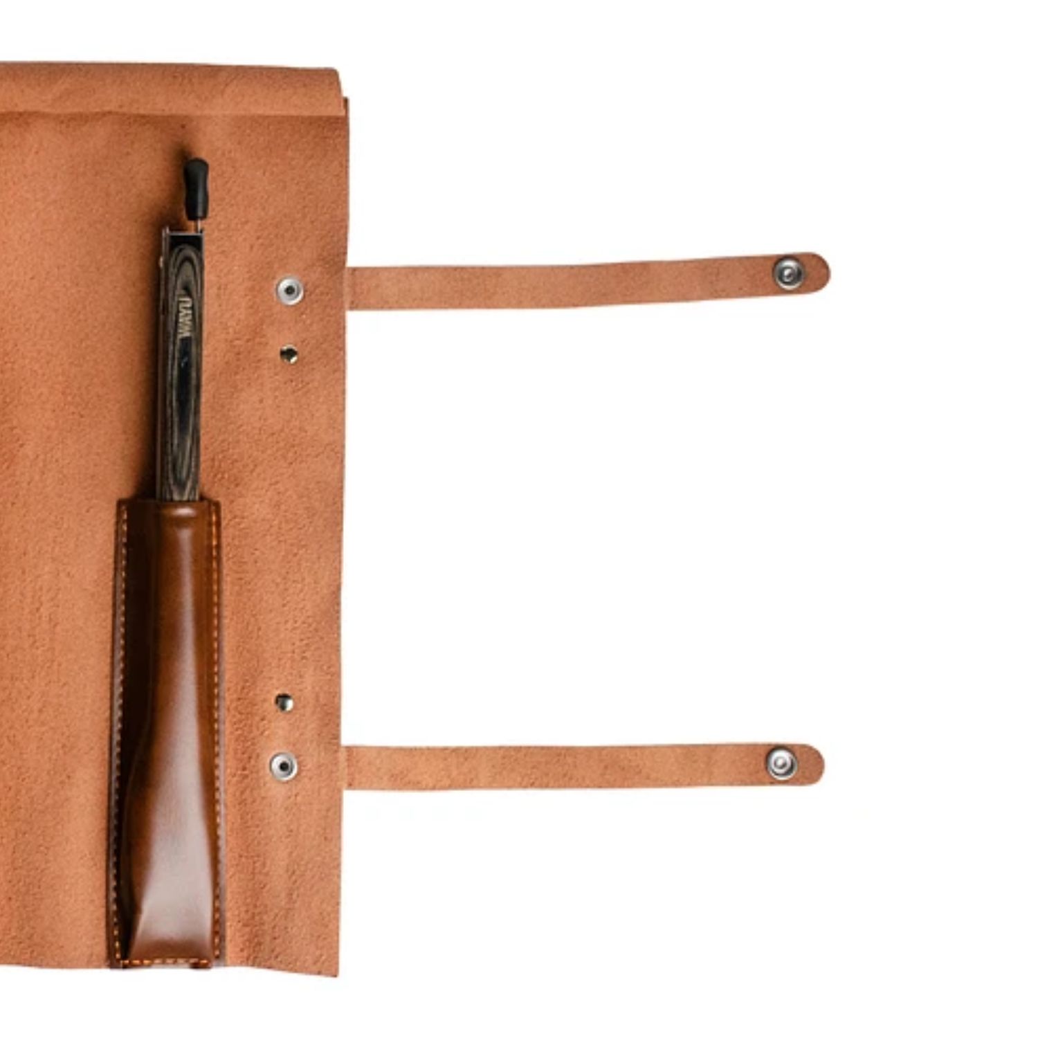 SET PARRILLERO CUERO 3 PIEZAS WAYU CUCHILLO PINZAS AFILADOR COCINA - 2