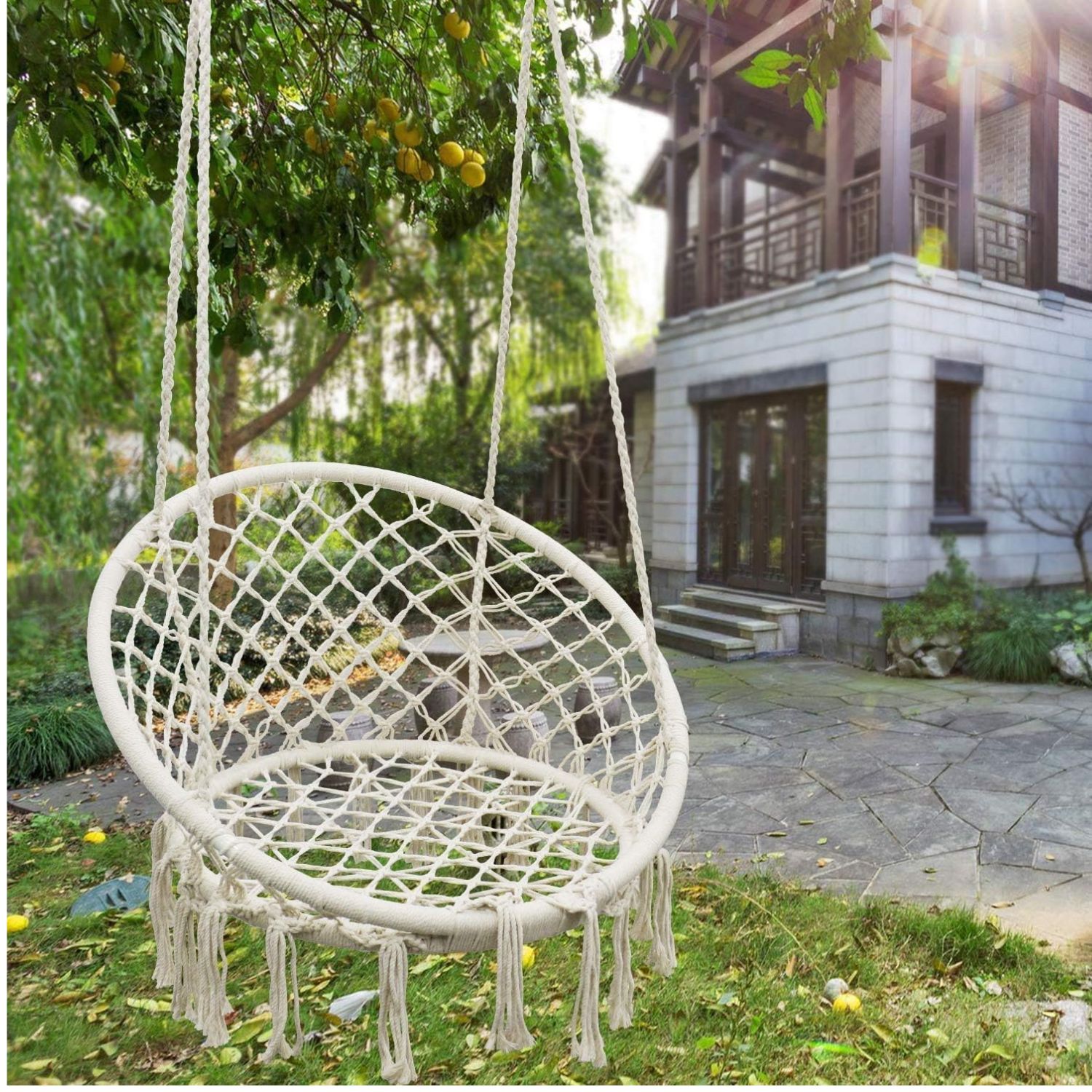 SILLA HAMACA TEJIDO COLGANTE PARA CASAS HOGAR HAMACA - 4